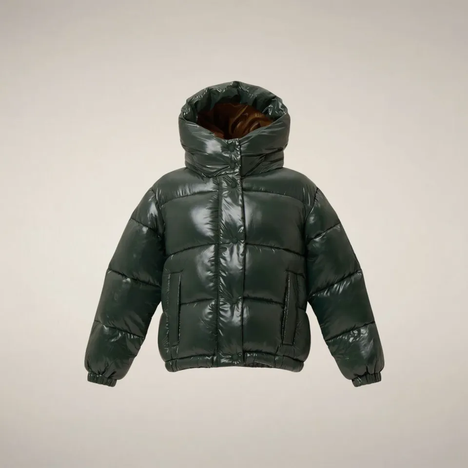 Save The Duck Uma cropped boblejakke jente, Nori Green – resirkulert fyll