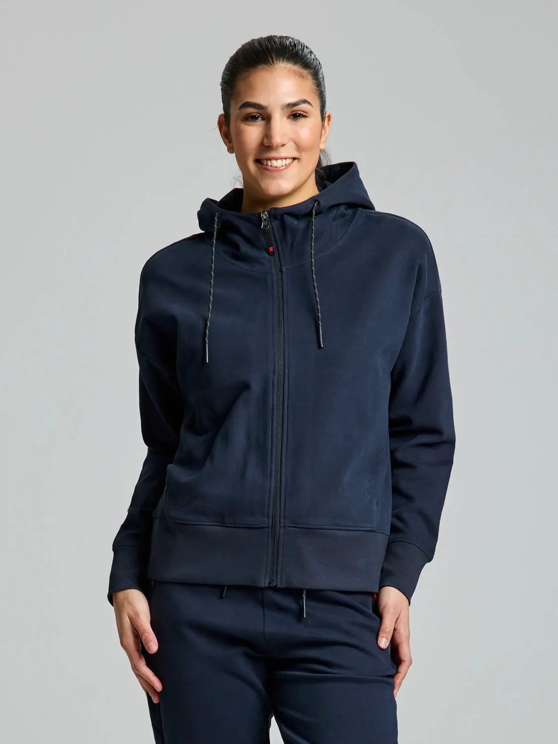 Slam Deck WS FZ Hoodie hettegenser dame mørk marineblå