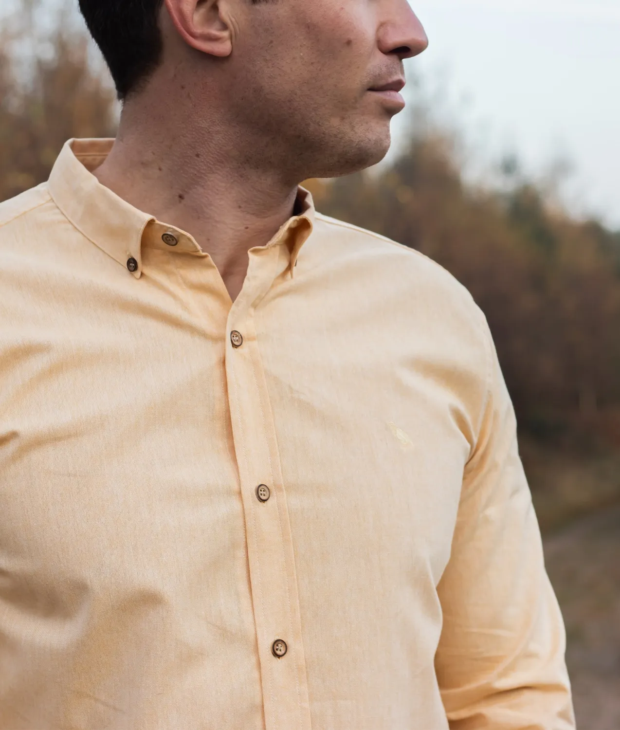 John Partridge Ridware Chambray Shirt skjorte gul bomull
