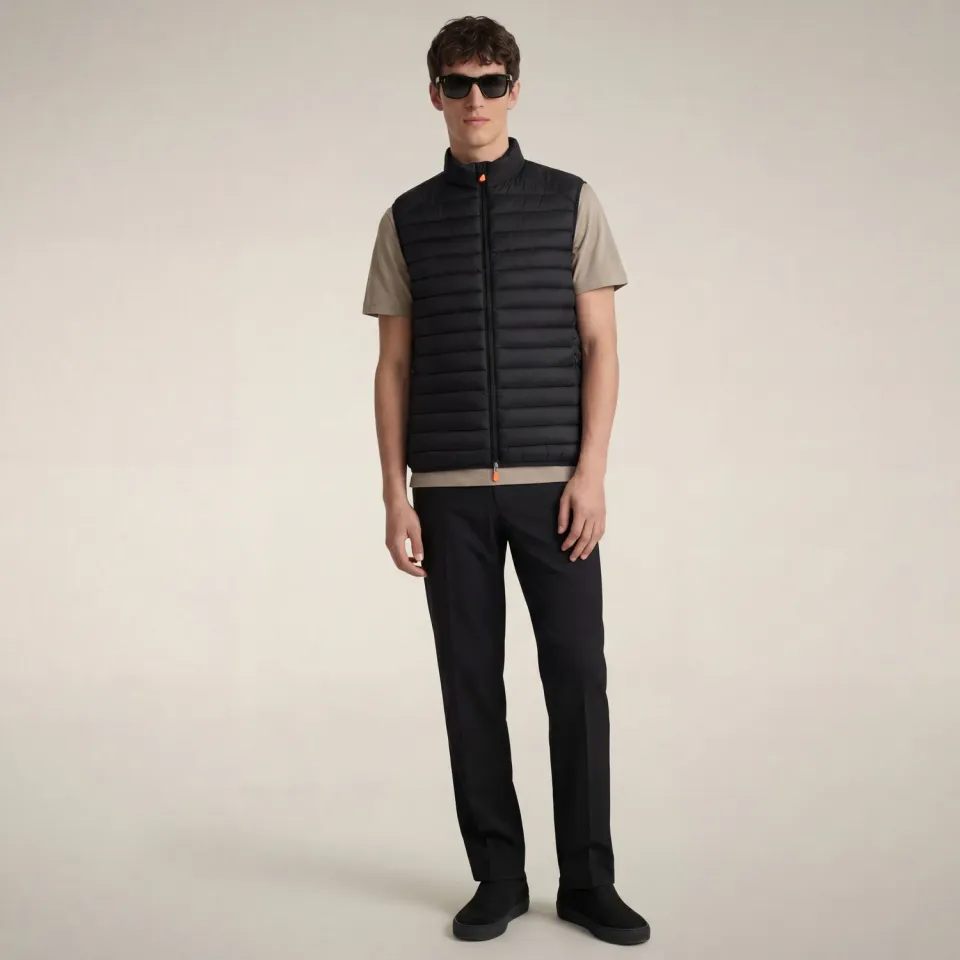 Save The Duck Adam quiltet vest herre XS–4XL svart Plumtech