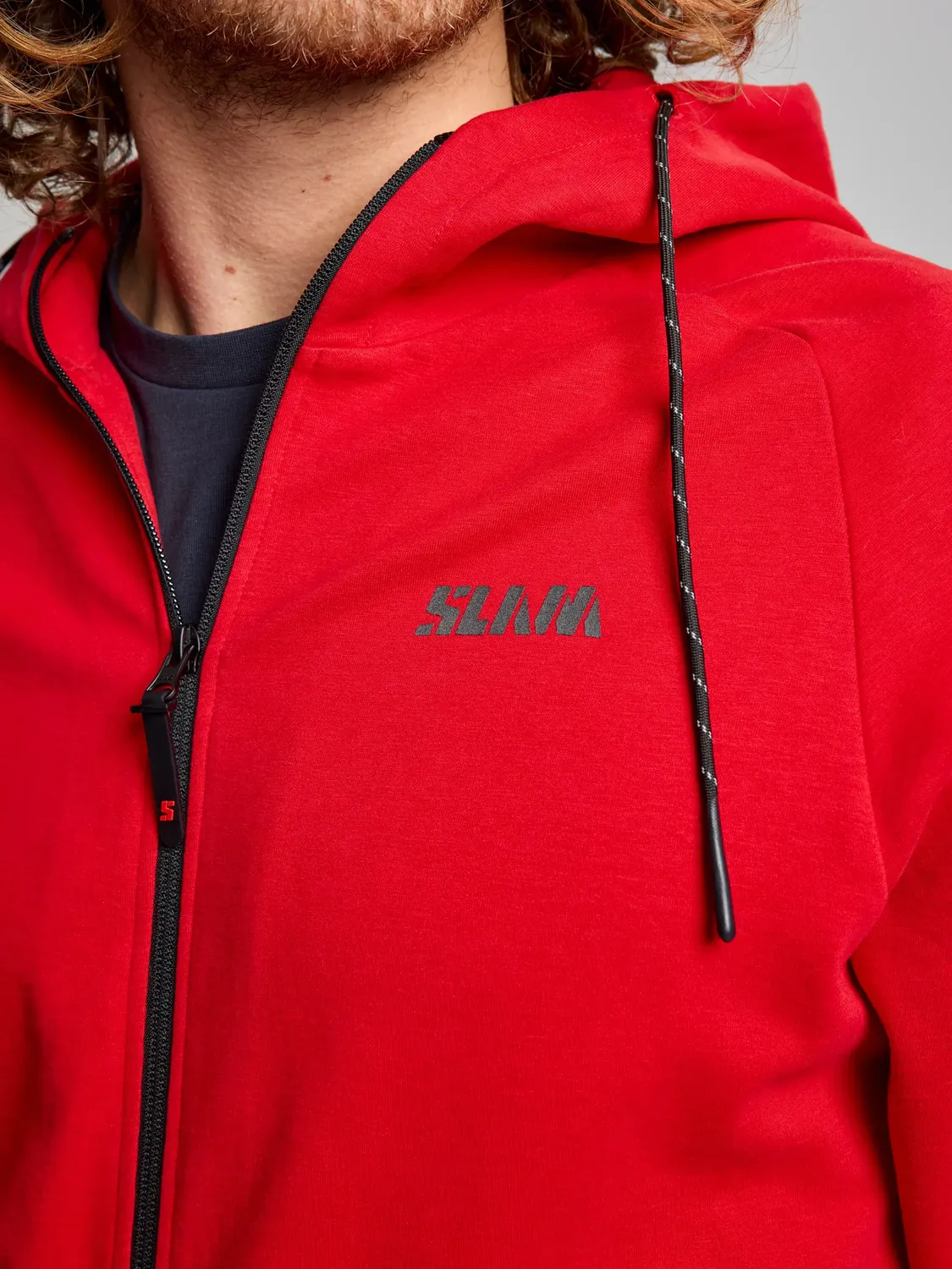 Slam Logo FZ Hoodie hettejakke herre Real Red