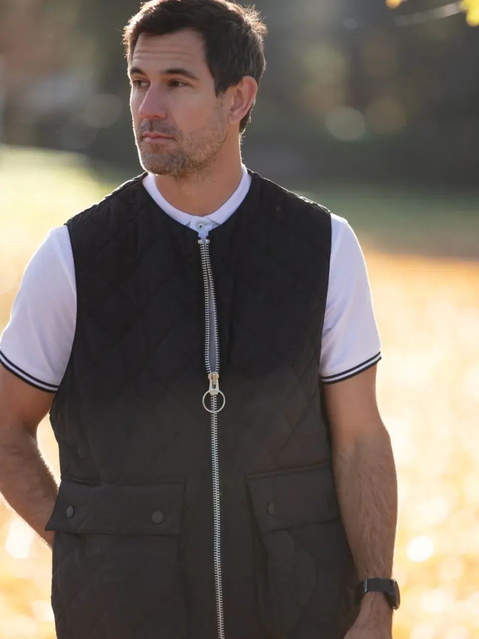 John Partridge Padded Vest vest koksgrå M–L vattert nylon
