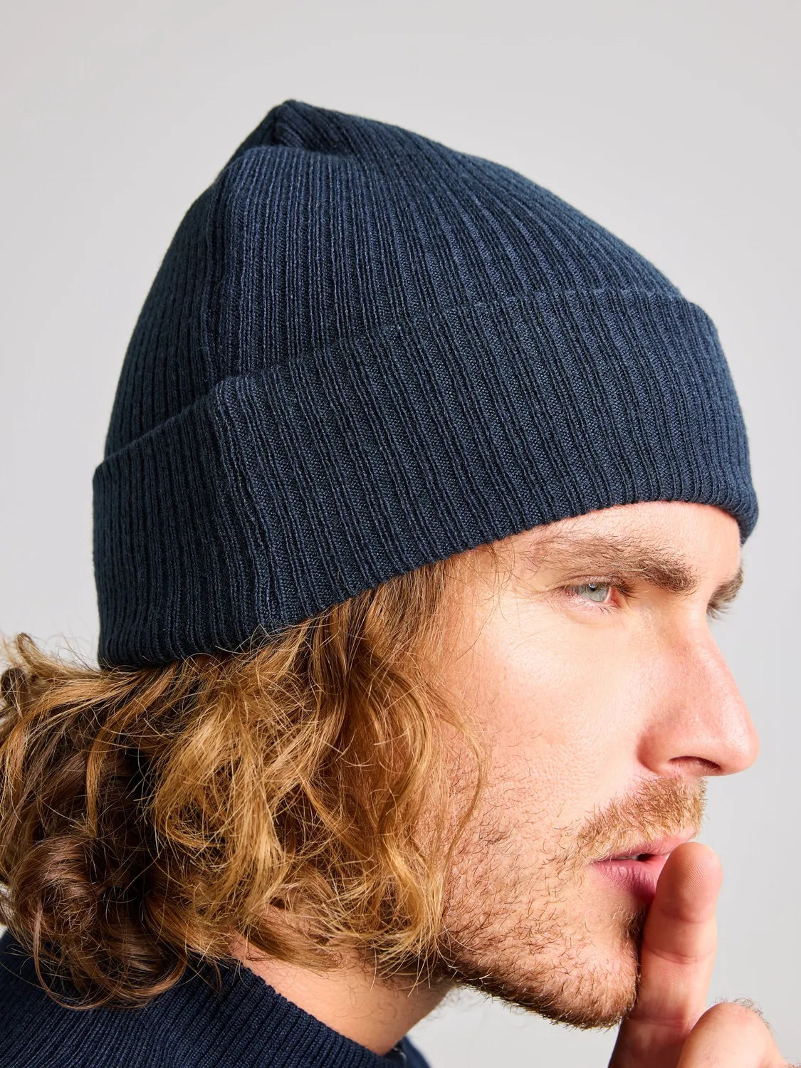Slam Slam Cable Beanie strikkelue mørk marineblå