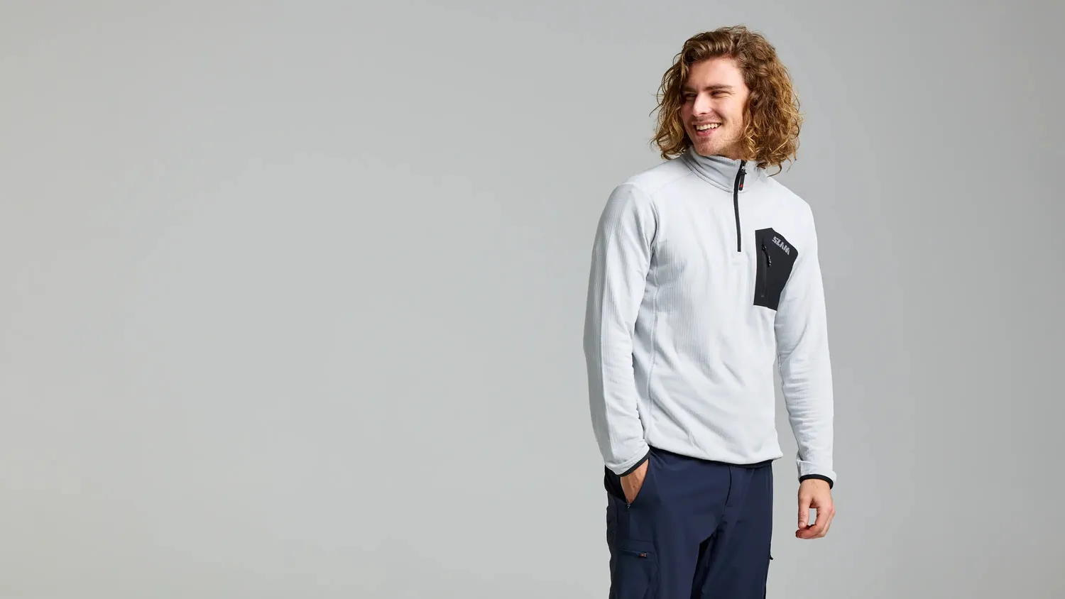 Slam ACT Light Grid Fleece herre med glidelås