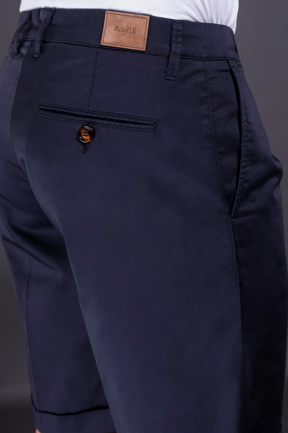 Moorer ALICUDI-SEC bermudashorts navy, silke og bomull