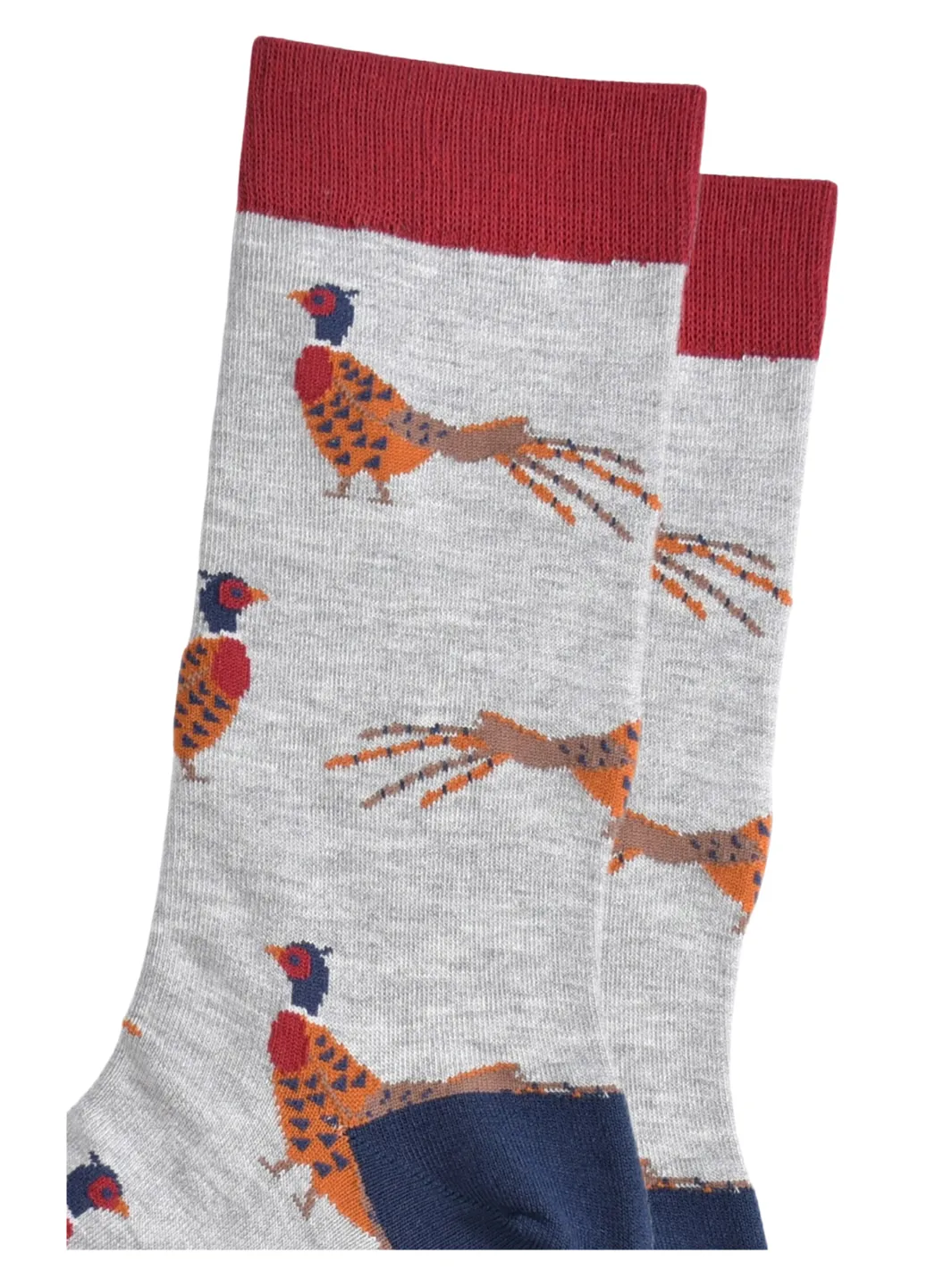 John Partridge Socks - Pheasant sokker Blue/Brown bambusblanding