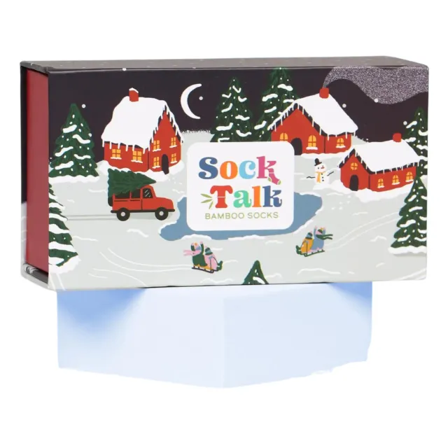 John Partridge Sock Gift Box Christmas Village sokker 3 par bambus