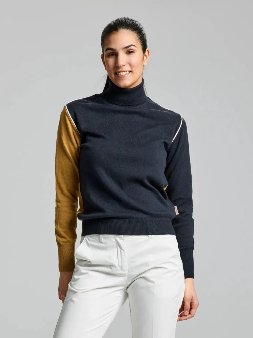 Slam Indra høyhalset genser dame Dark Navy/Gran Canyon