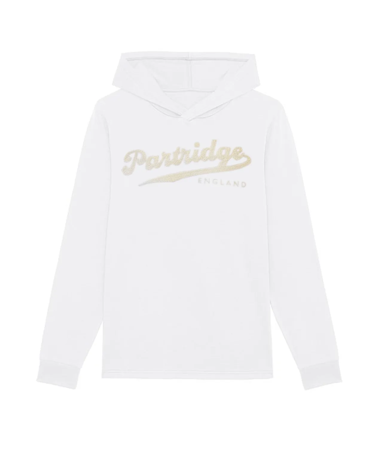 John Partridge Hooded Sweatshirt hettegenser hvit økologisk bomull