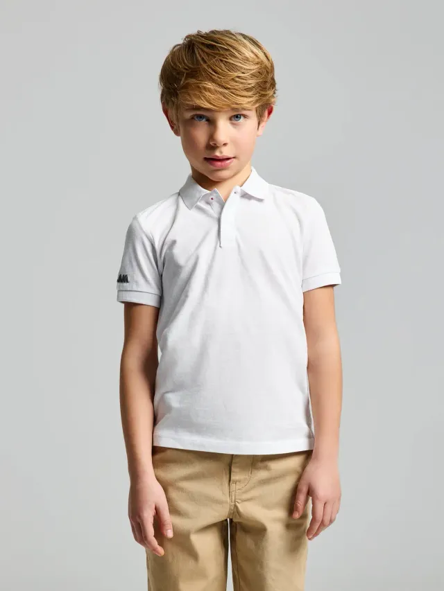 Slam JR DECK POLO SS poloskjorte Bright White barn