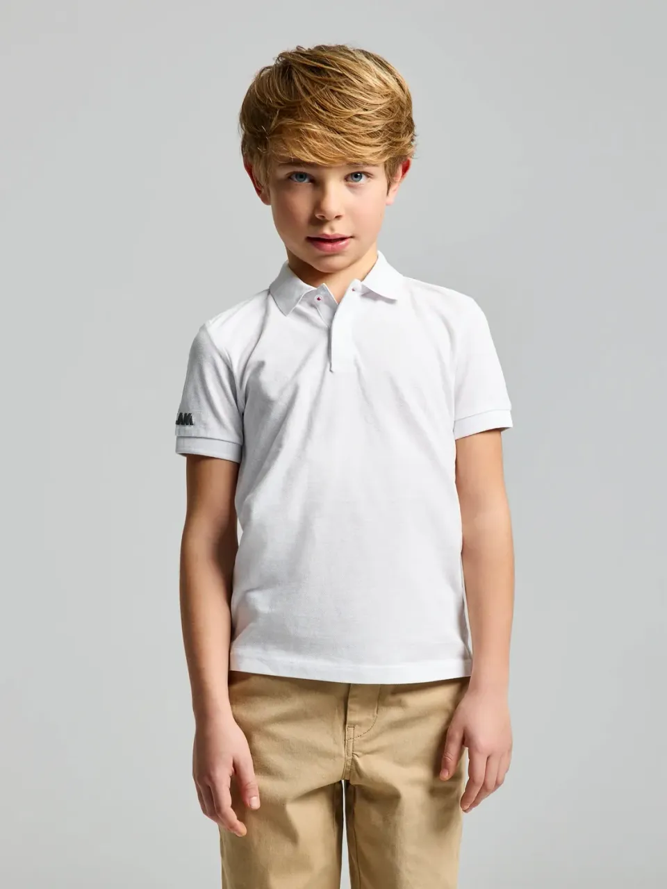 Slam JR DECK POLO SS poloskjorte Bright White barn