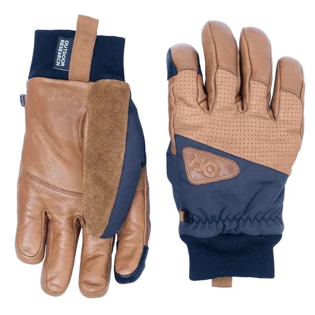 Outdoor Research Snowcrew Leather Glove skihansker Dark Natural/Black