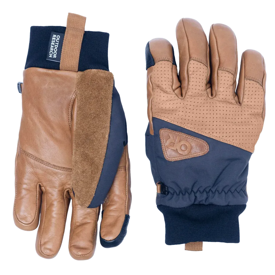 Outdoor Research Snowcrew Leather Glove skihansker Dark Natural/Black