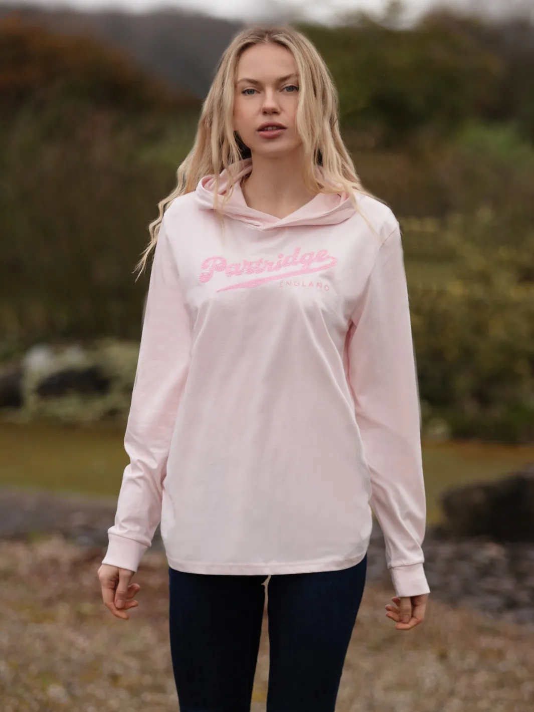John Partridge Hooded Sweatshirt hettegenser rosa S–2XL økologisk bomull