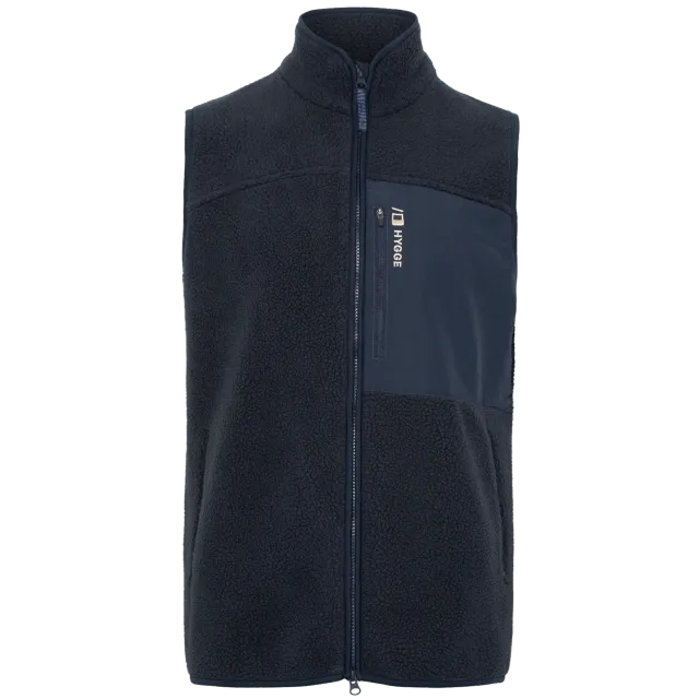 House of Hygge Men's Pile Fleece Vest fleecevest Navy teddyfleece