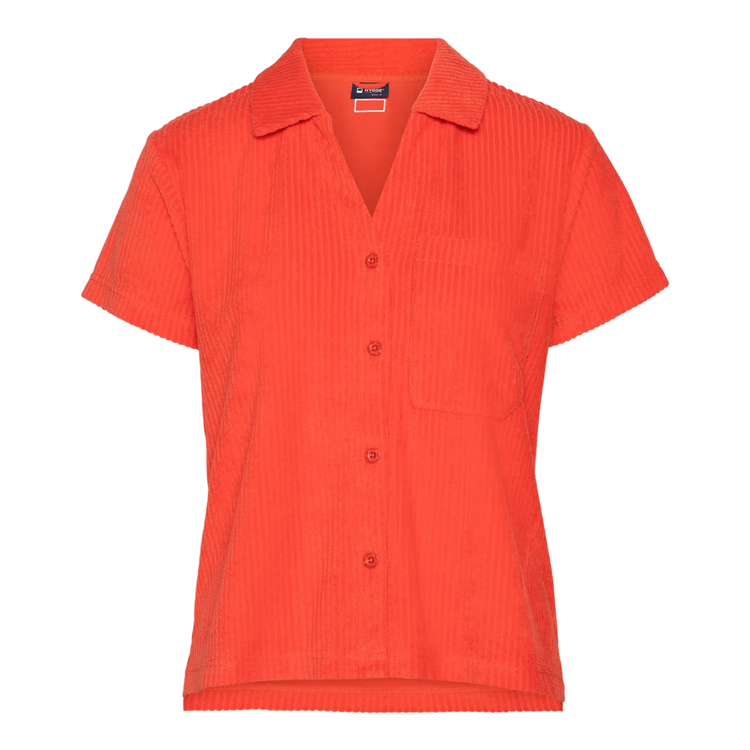 House of Hygge Terry Striped Shirt t-skjorte dame Offwhite/Bonfire