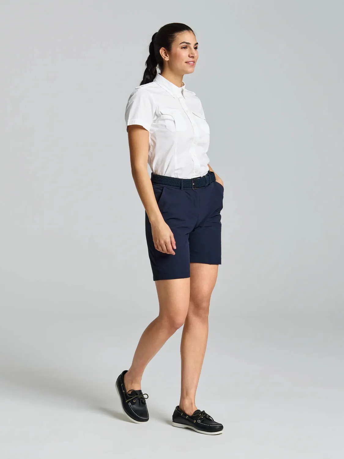 Slam Deck WS Yacht Shirt dameskjorte XS Bright White stretch