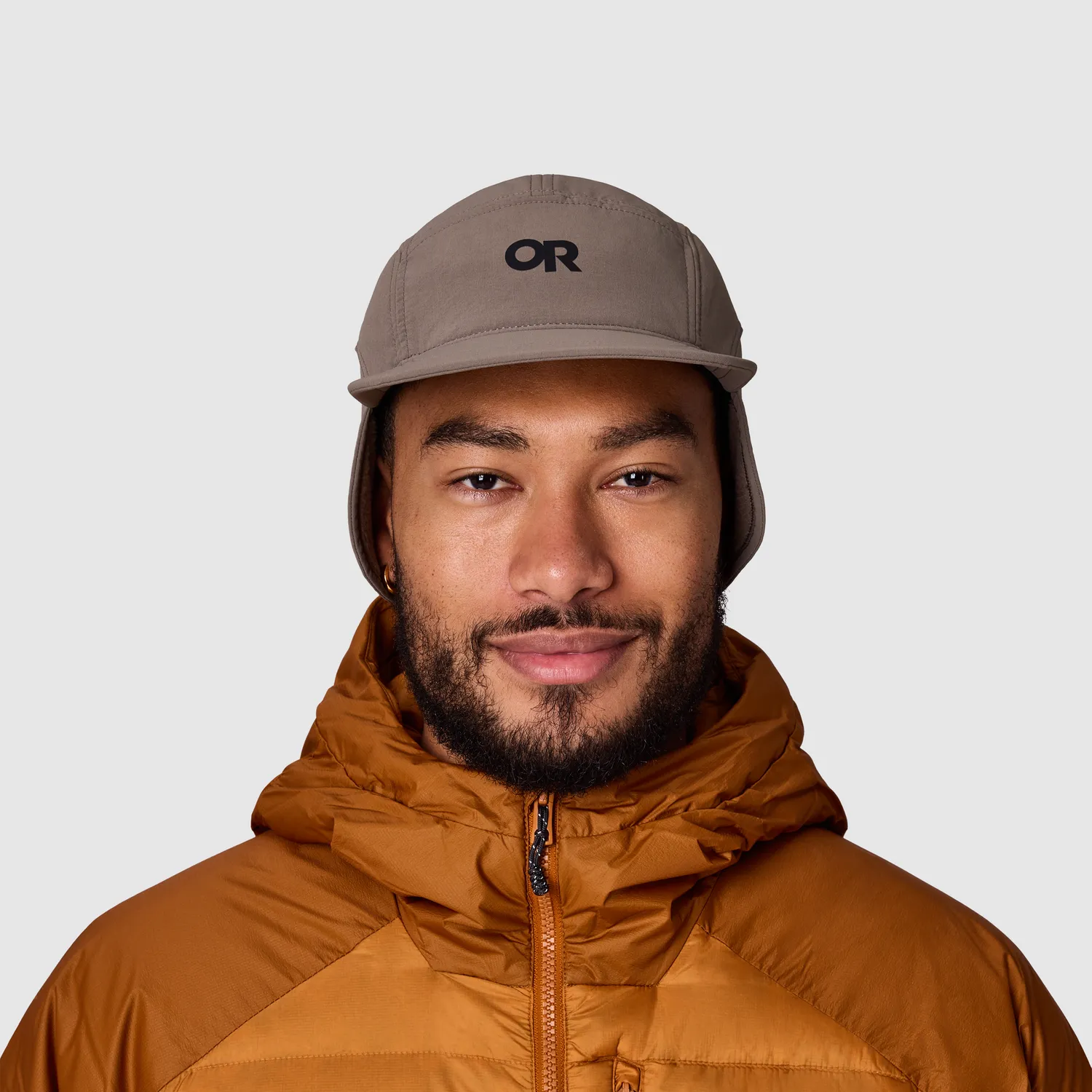 Outdoor Research Timberline Trapper Cap vinterlue Gravel vindtett