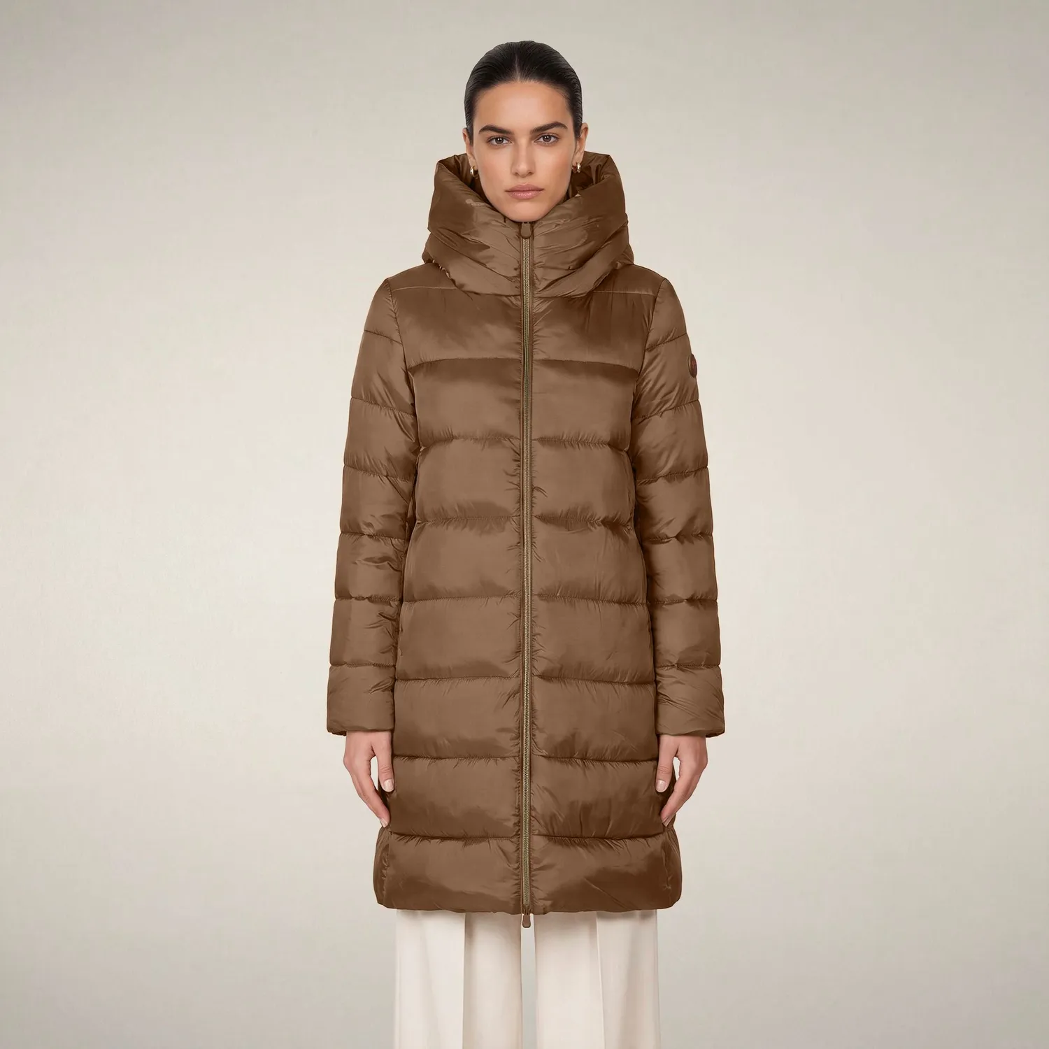 Save The Duck Lysa boblejakke dame Noisette Brown dyrefri