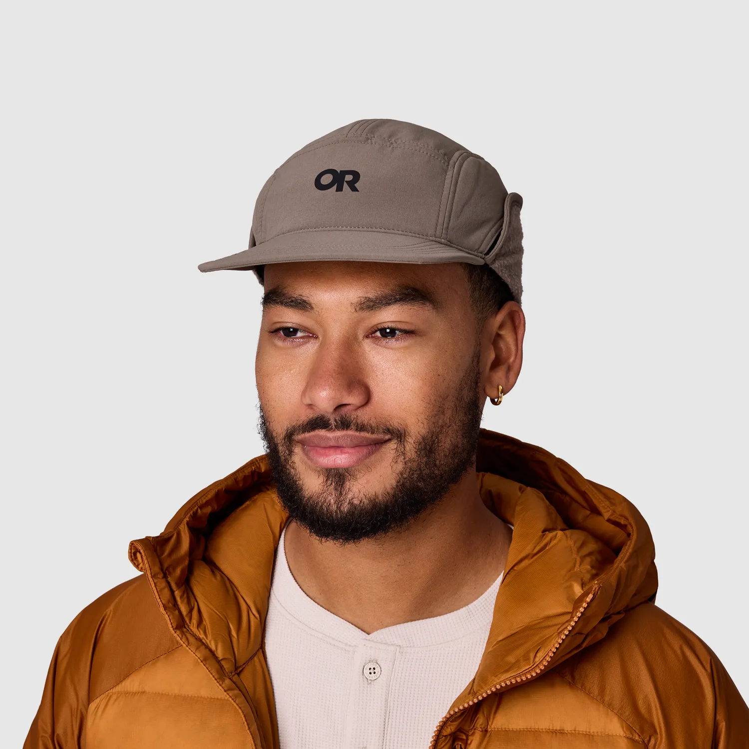 Outdoor Research Timberline Trapper Cap vinterlue Gravel vindtett