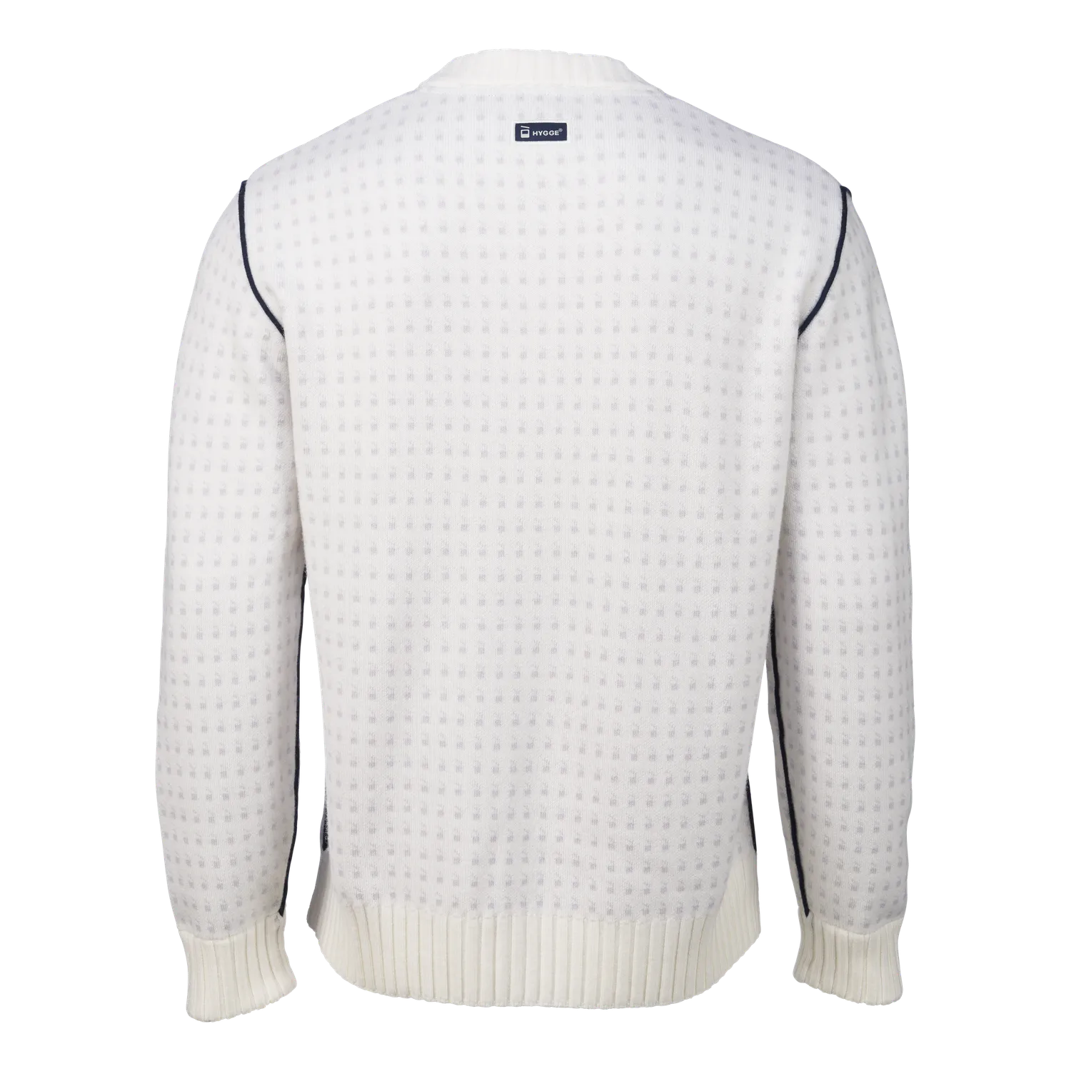 House of Hygge Heritage Merino-genser White Navy merinoull