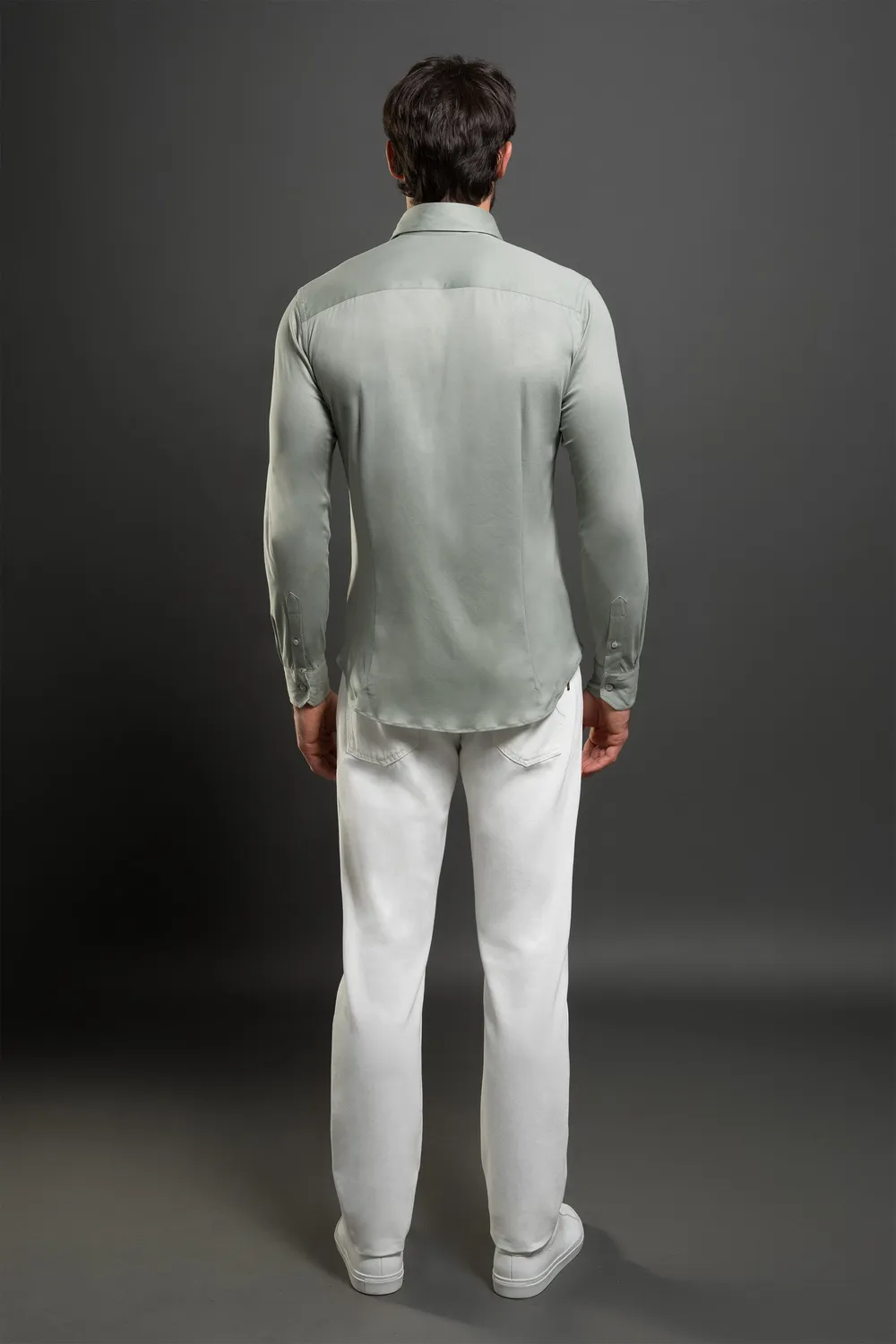 Moorer Sorrento-4TC skjorte salvie, slim fit