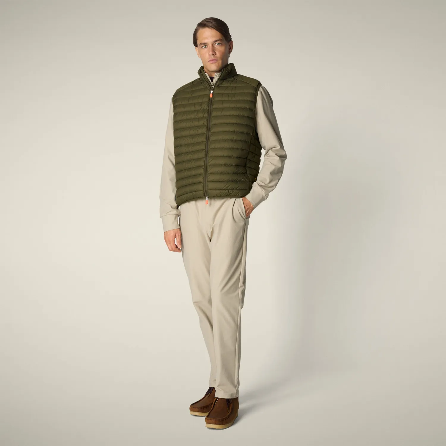 Save The Duck Icons Adam vest herre dusty olive lett