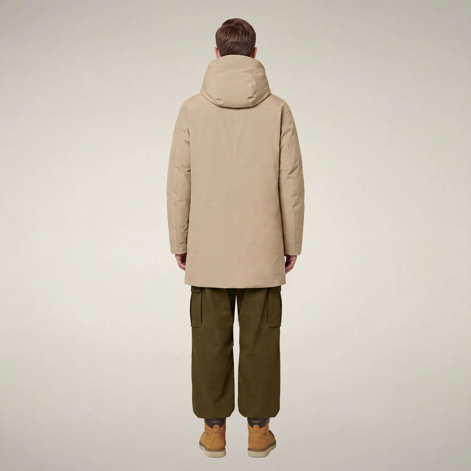 Save The Duck Arctic Wilson parkas herre Stone Beige resirkulert isolasjon
