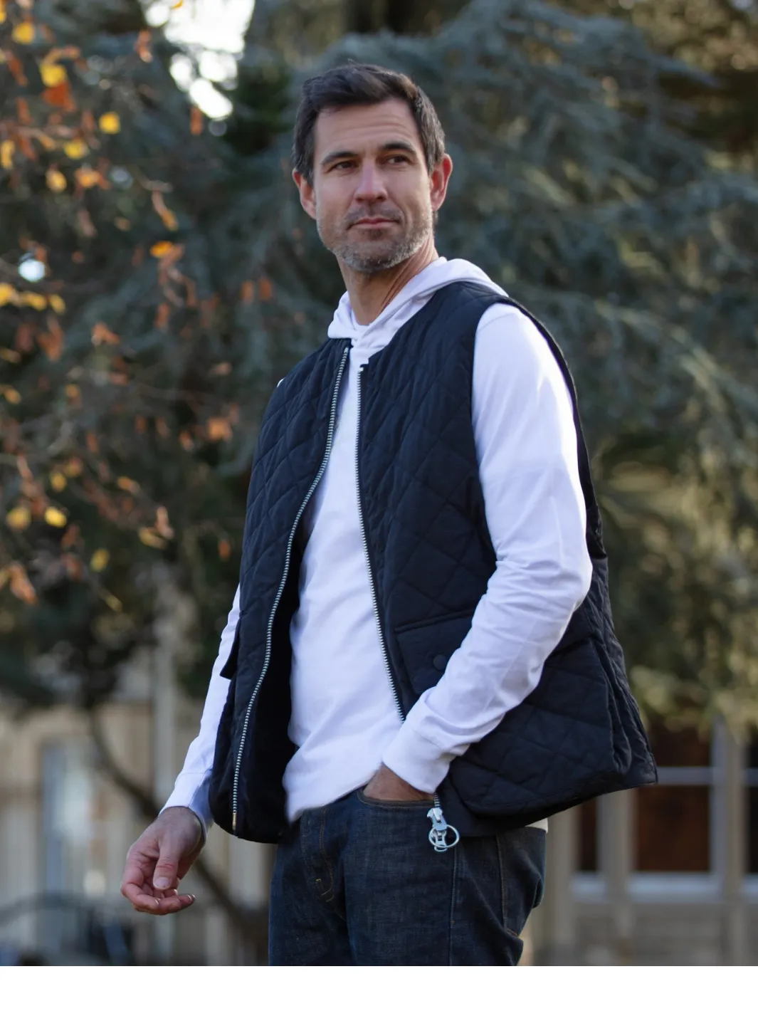 John Partridge Padded Vest vest koksgrå M–L vattert nylon