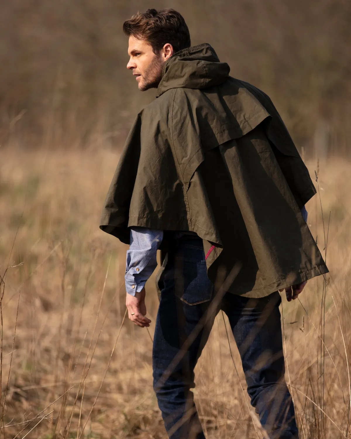 John Partridge Derby Dry Wax Cape kappe khaki one size værbestandig