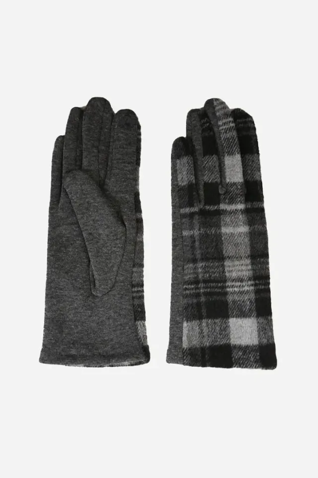 John Partridge Gloves hansker mørkegrå tartan polyester one size