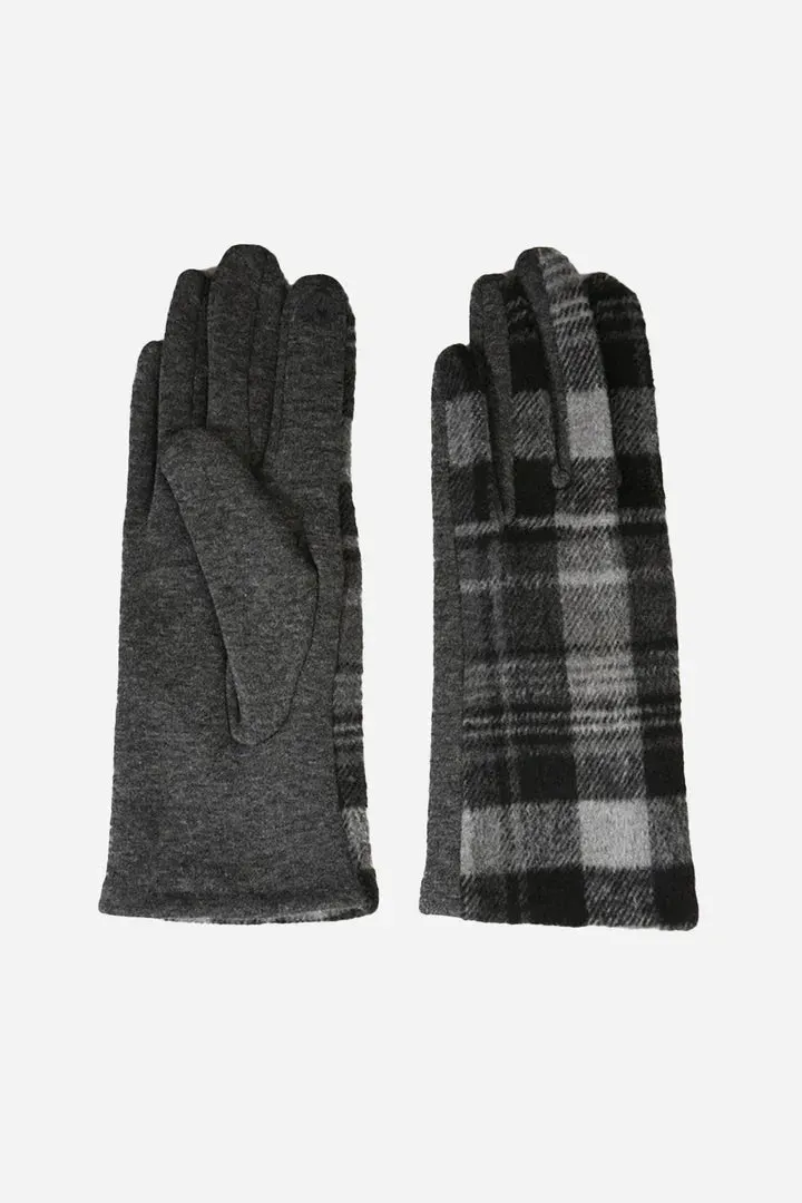 John Partridge Gloves hansker mørkegrå tartan polyester one size