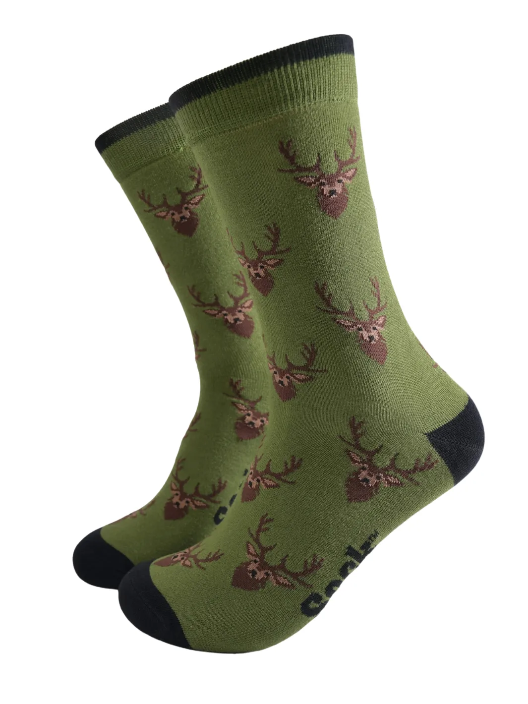 John Partridge Socks Stag sokker grå/grønn bambusblanding én størrelse