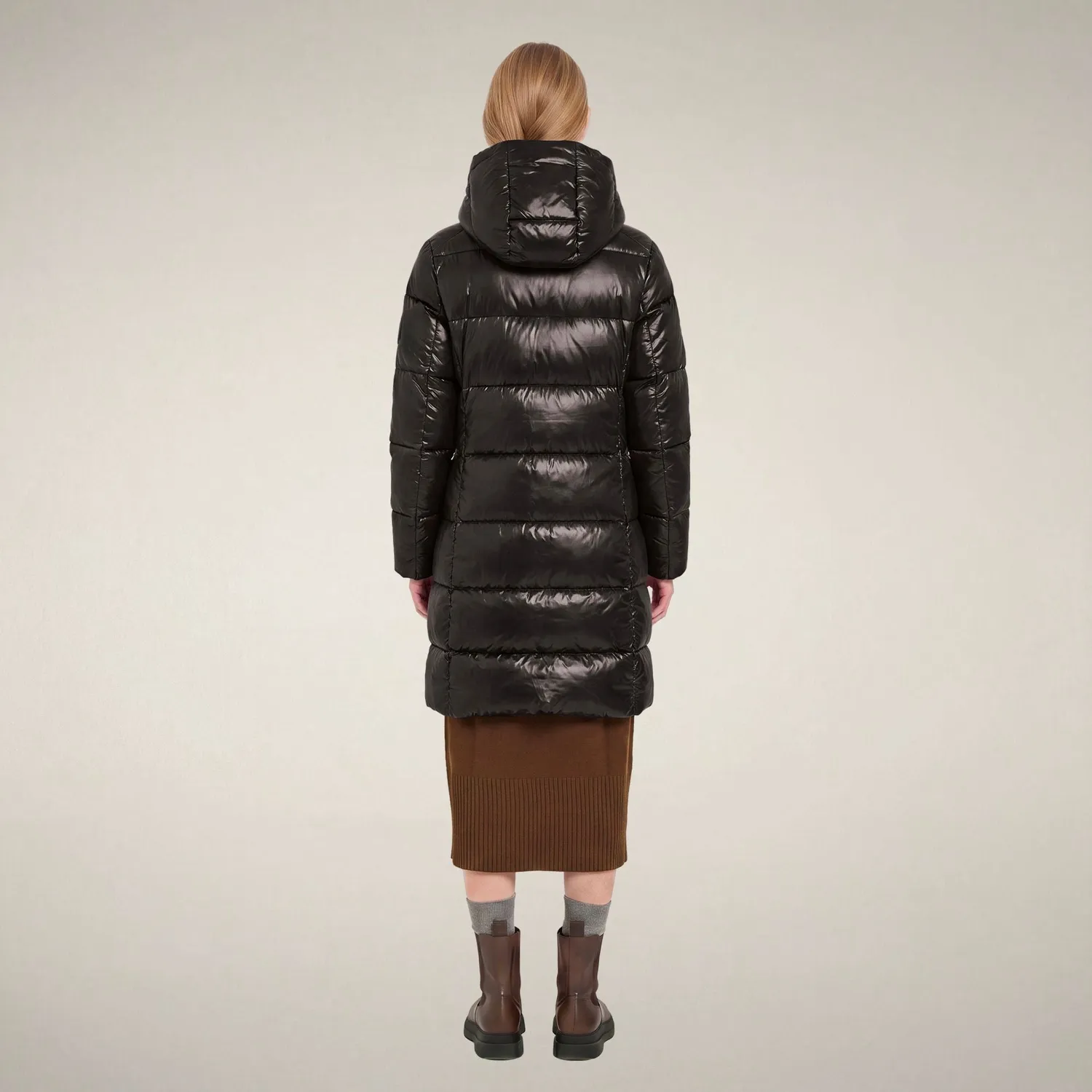 Save The Duck Ines boblekåpe dame Brown Black, slim fit