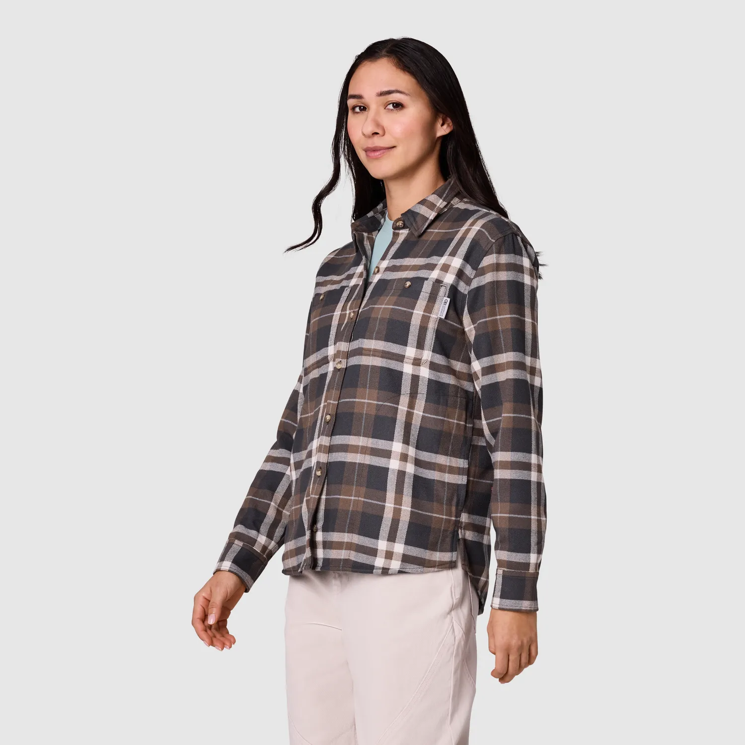 Outdoor Research Feedback flanellskjorte Pecan Plaid UPF 50+