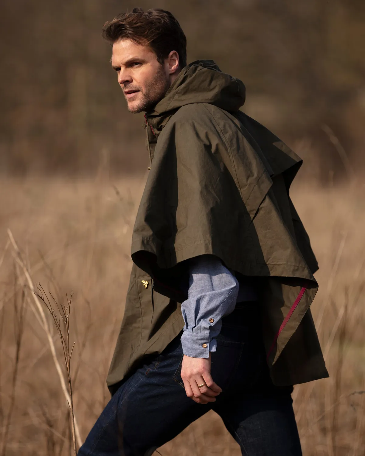 John Partridge Derby Dry Wax Cape kappe khaki one size værbestandig