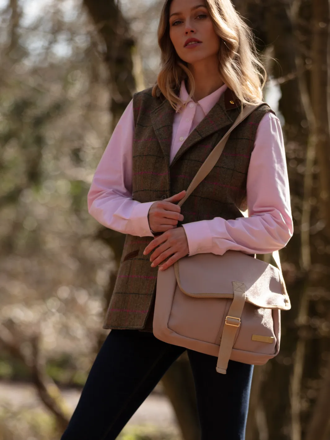 John Partridge Satchel veske rosa kunstskinn