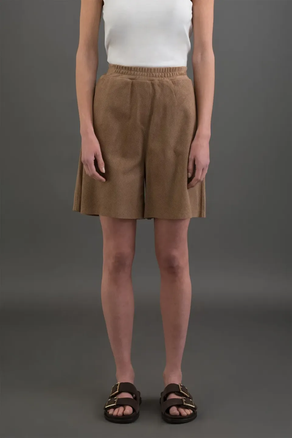 Moorer KALYA-URP shorts Terra semsket lammeskinn