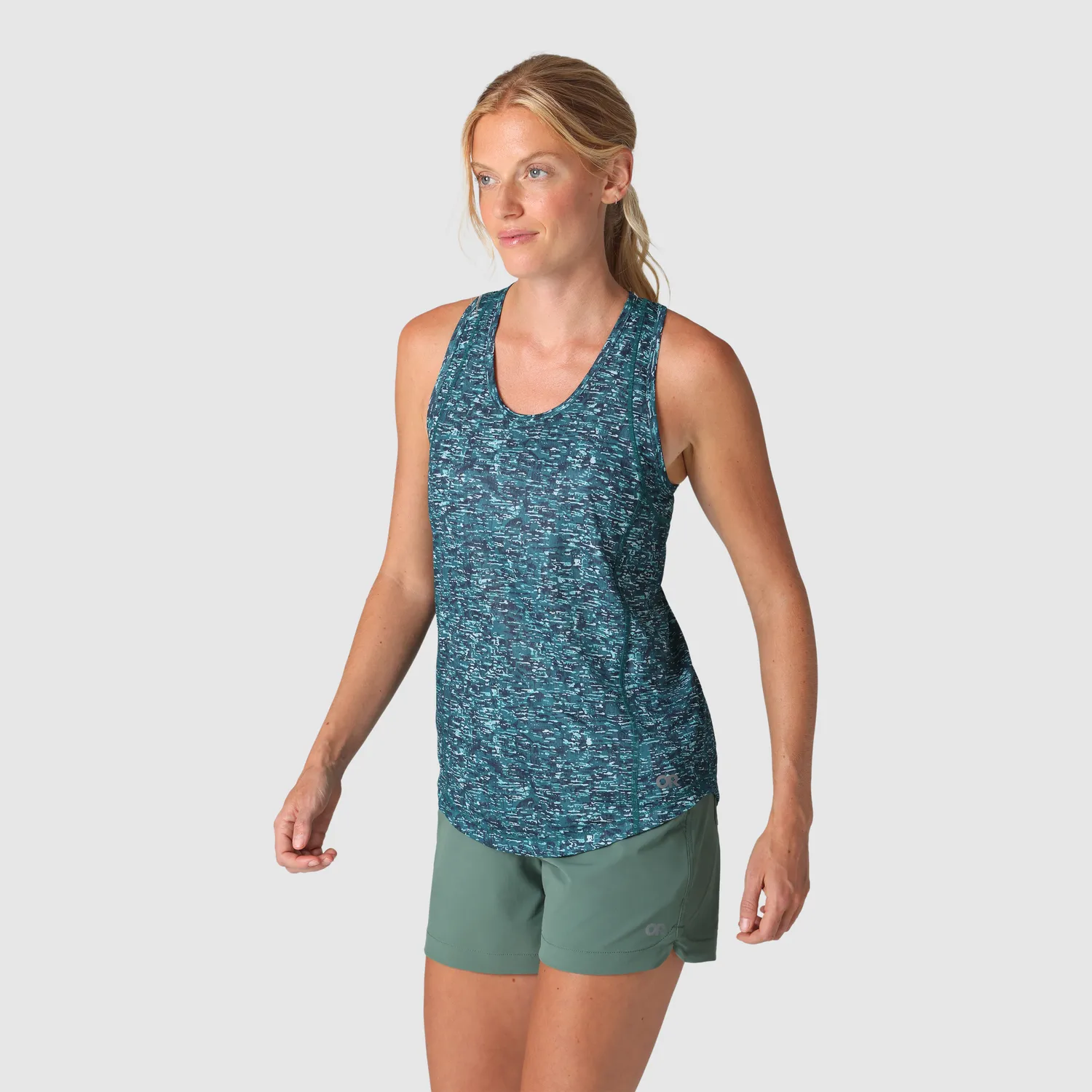 Outdoor Research Echo Tank singlet Mallard Traverse Print