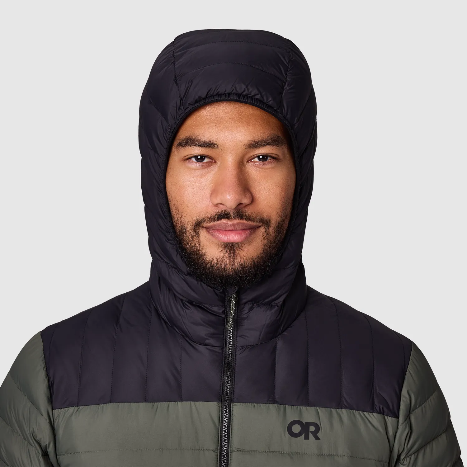 Outdoor Research Transcendent Down Hoodie dunjakke Dark Laurel/Black herre