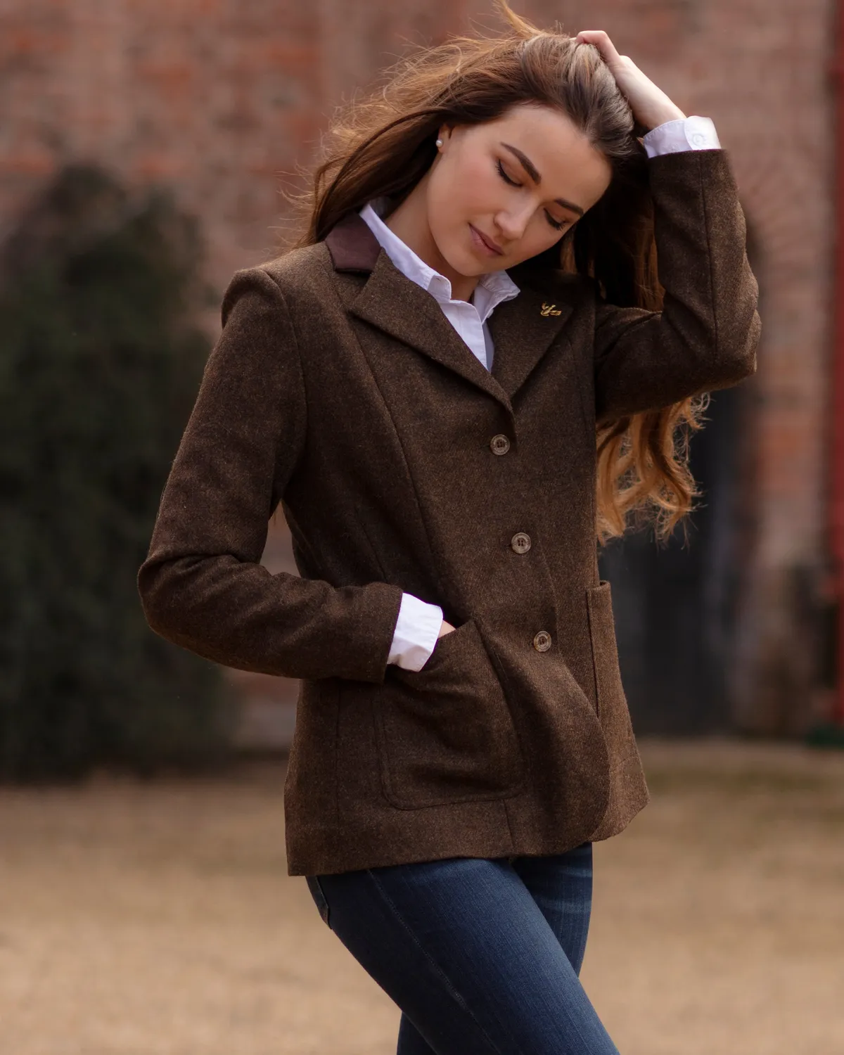 John Partridge Arena Tweed Blazer blazer brun ull