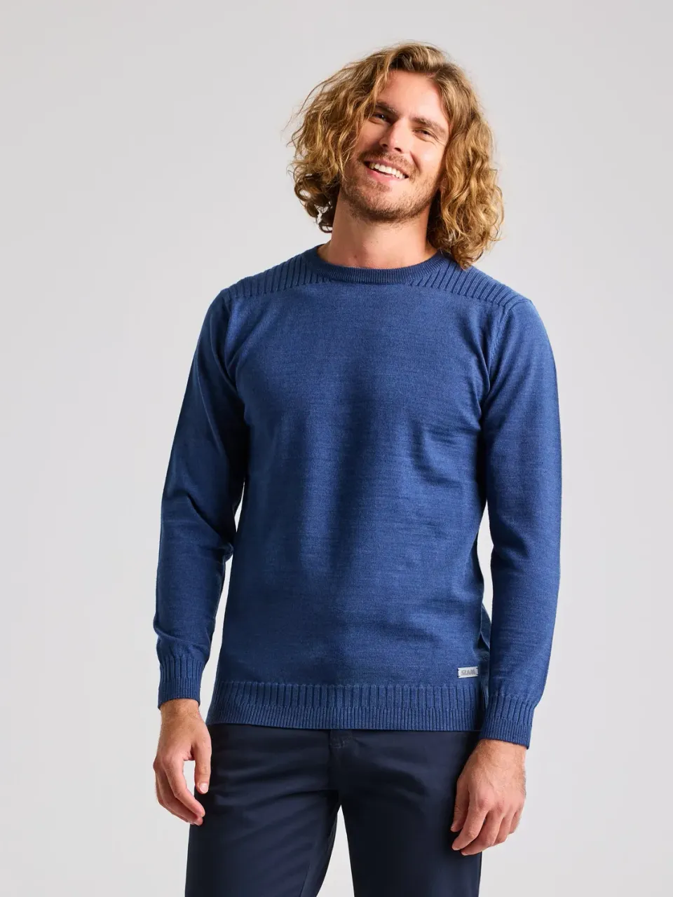 Slam Seawool Crewneck genser Medium Grey merinoblanding