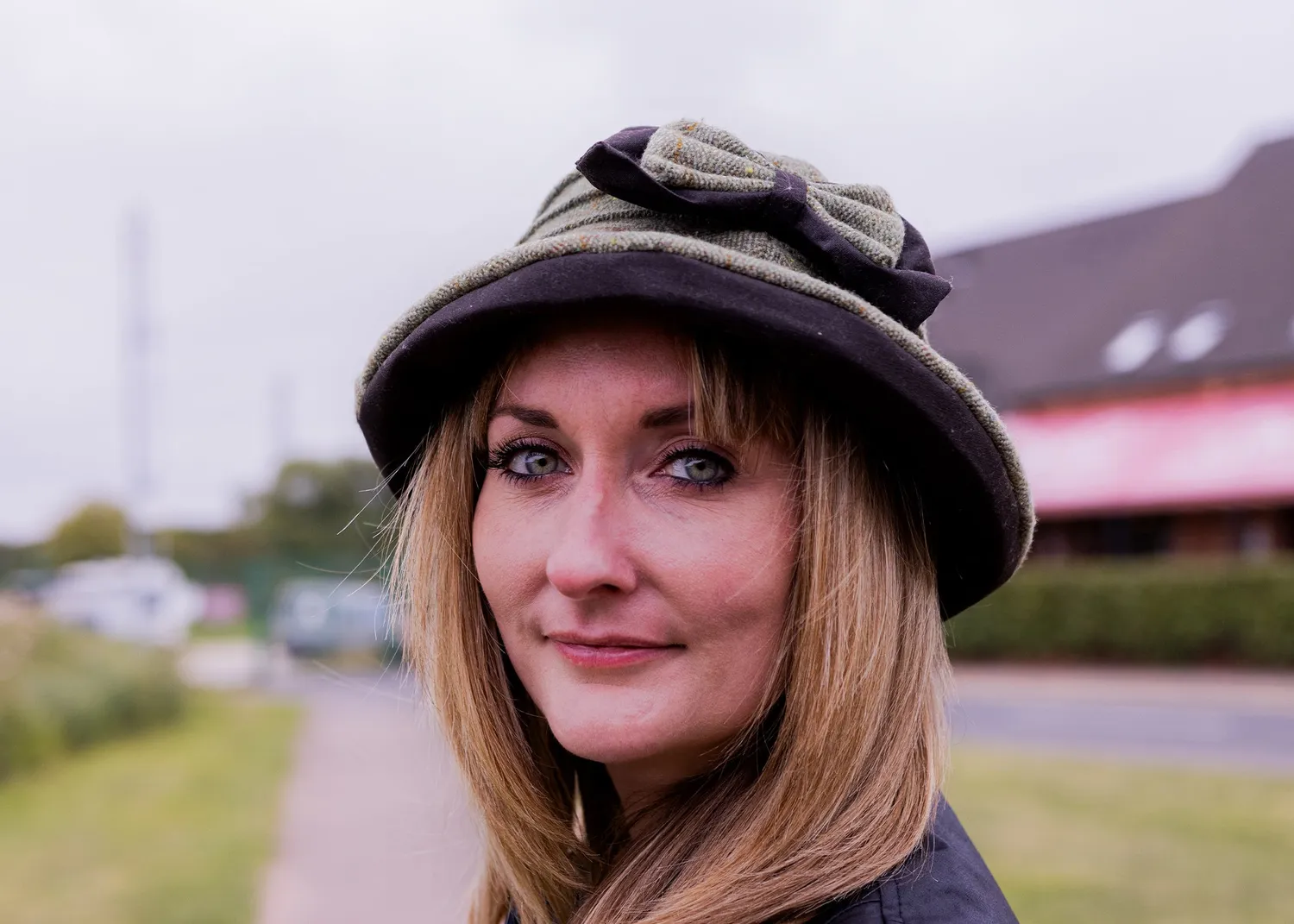 John Partridge Ladies Bow Hat tweedhatt 55 cm grønn