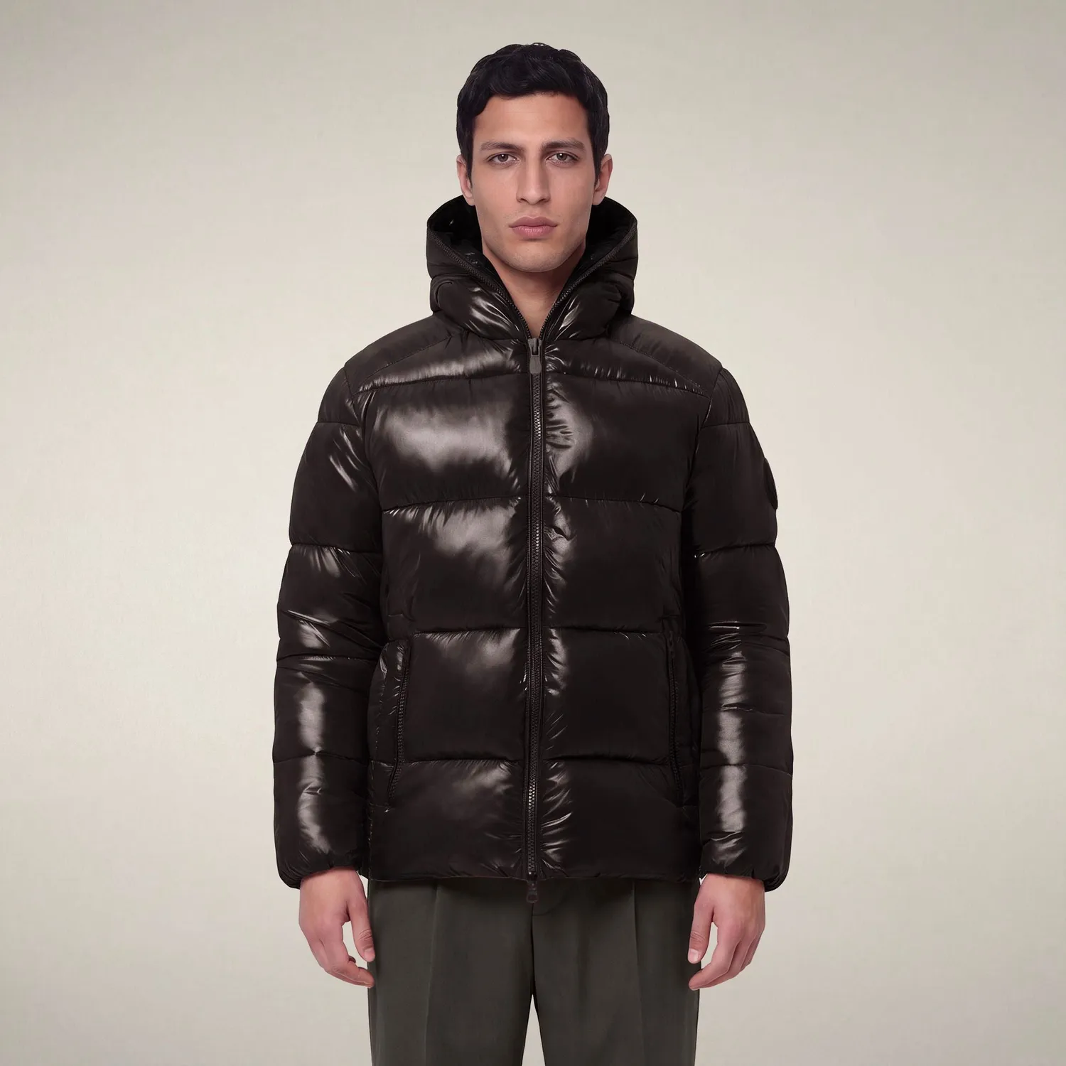 Save The Duck Edgard boblejakke herre Brown Black dyrefri isolasjon