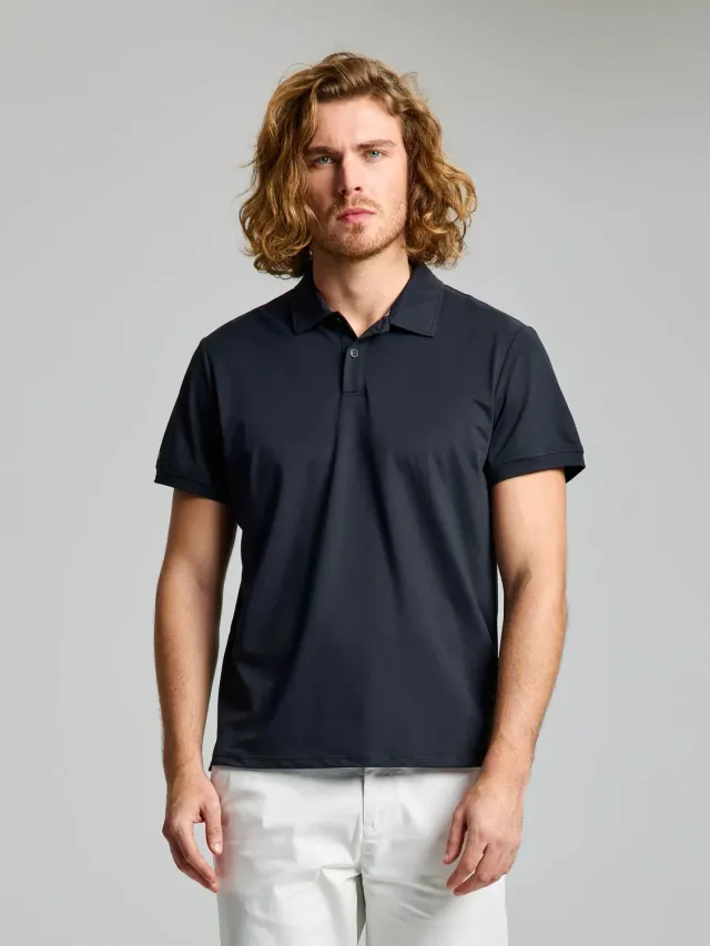 Slam Tech Piqué Polo SS poloskjorte Dark Navy herre UV 50+