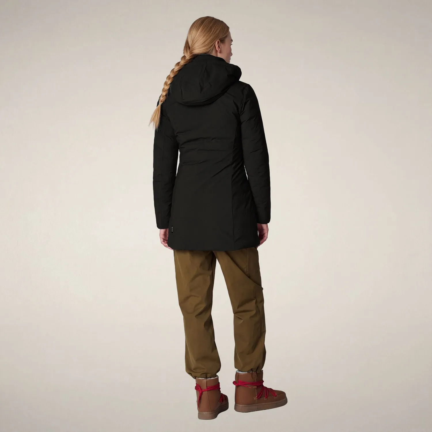 Save The Duck Rachel parkas dame svart slim fit resirkulert Plumtech