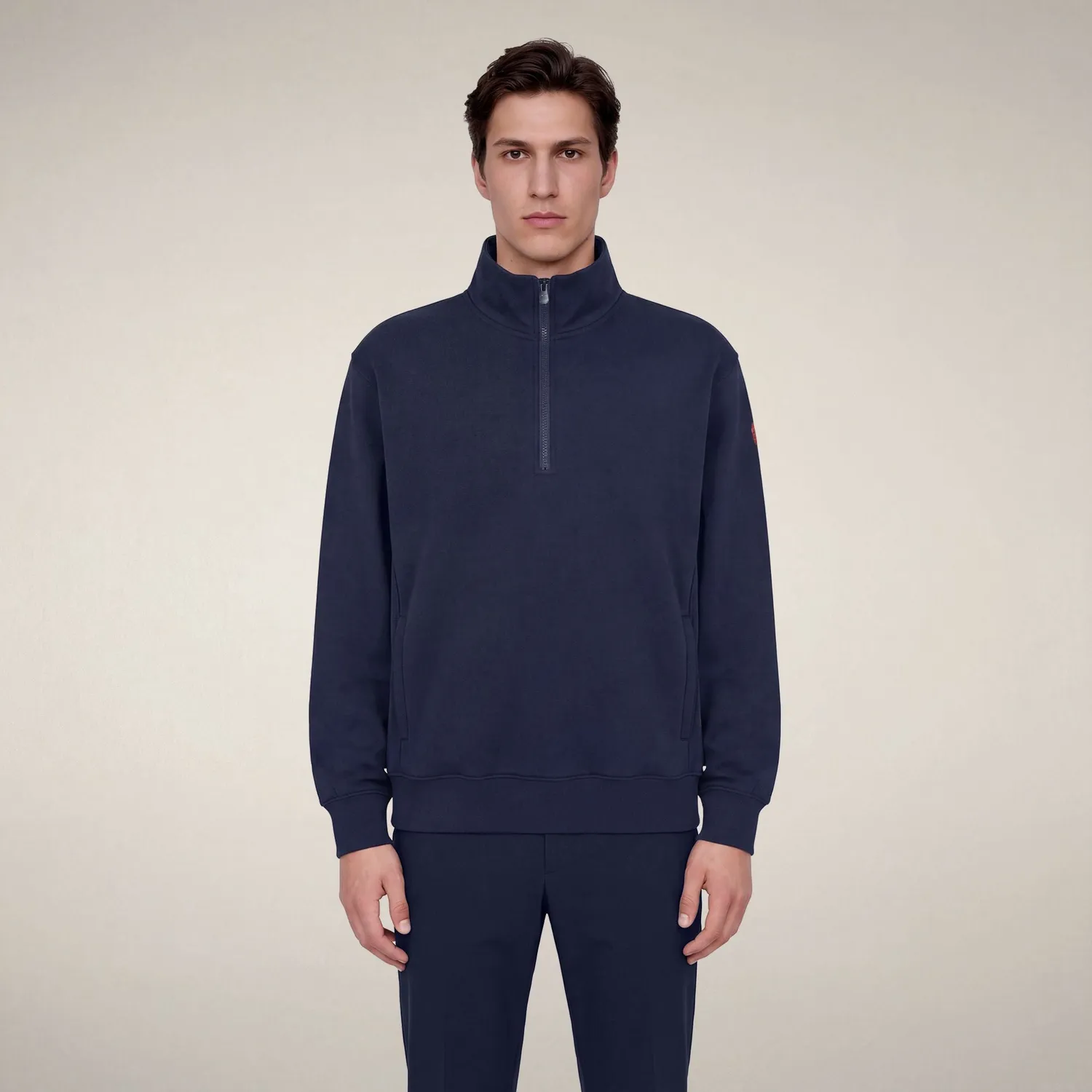 Save The Duck Bruin halfzip-genser herre marineblå