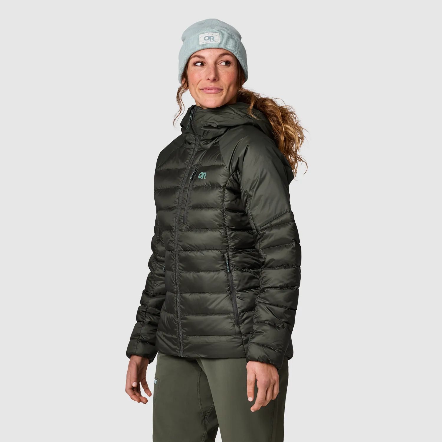 Outdoor Research Helium Down Hoodie dunjakke Dark Laurel dame