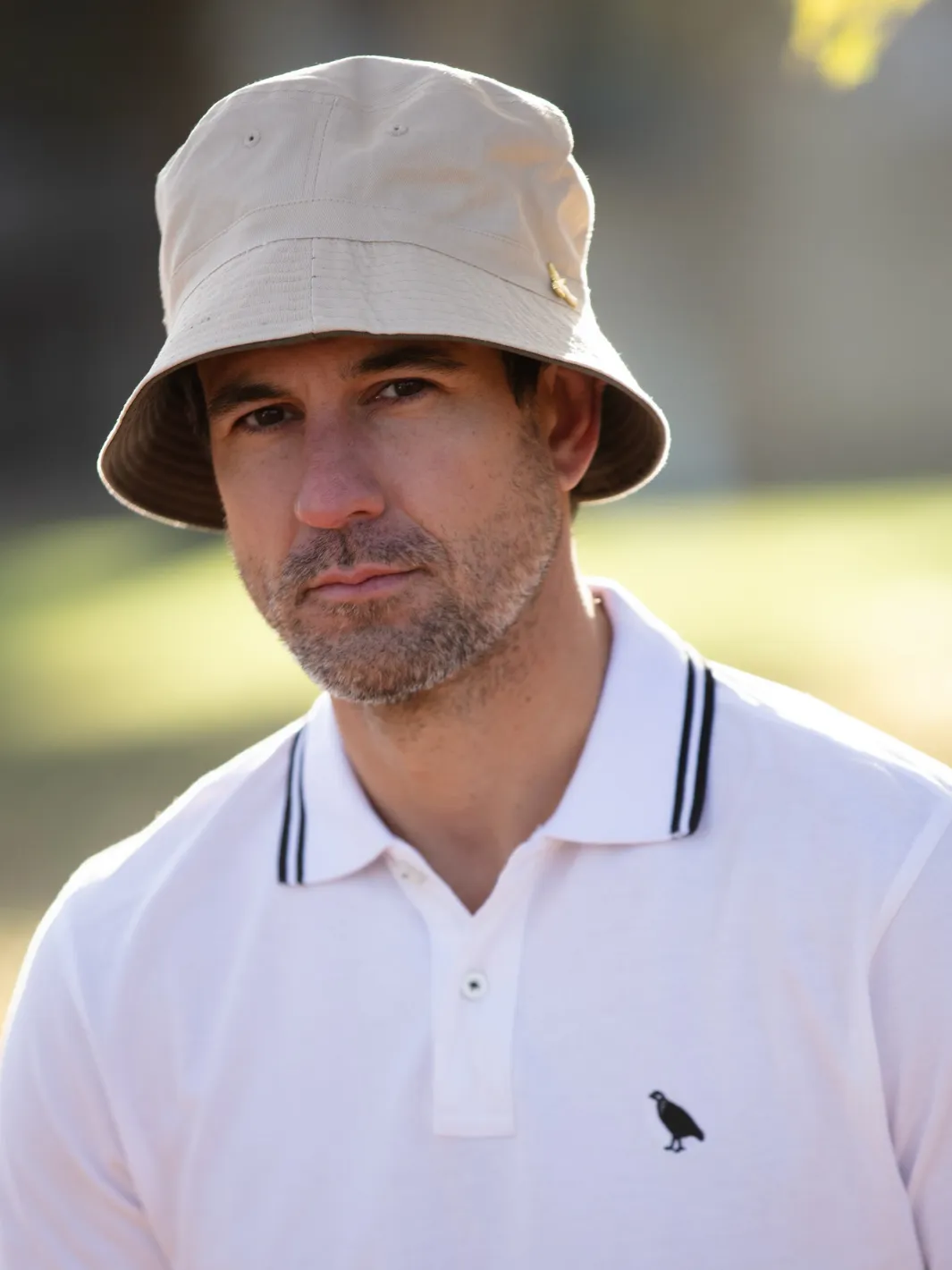 John Partridge Reversible Bucket Hat bøttehatt Olive/Cream bomull