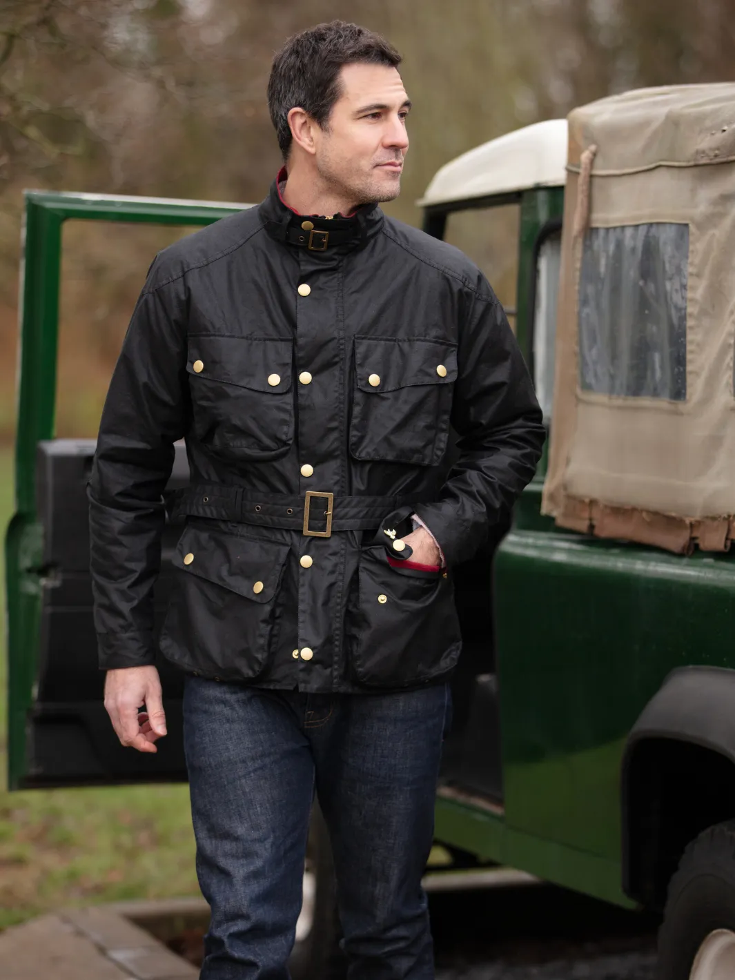 John Partridge Speed 6 Wax Biker Jacket jakke svart
